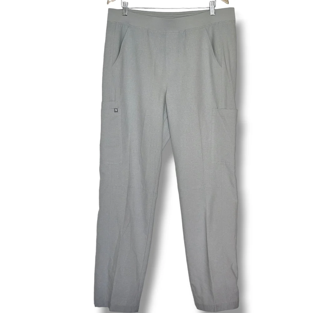 Figs Technical Collection Axim Cargo Uniform Scrub Pant Men Size XL Cream Stripe